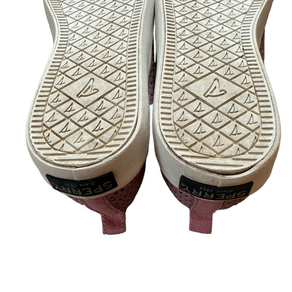 *Women’s Sperry Top Siders Size 5.5 Pink Laser Cut Slip On Shoes Crest Vibe Pert - Picture 11 of 11